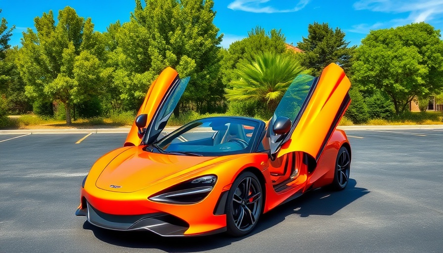 2025 McLaren Artura Spider in orange with open doors.