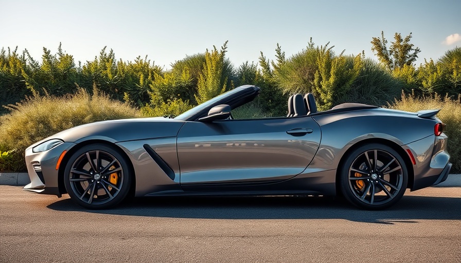 Best cars 2024: sleek gray convertible sports car in open area.