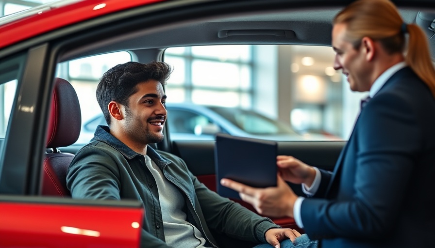 Professional consultation in a car dealership setting.