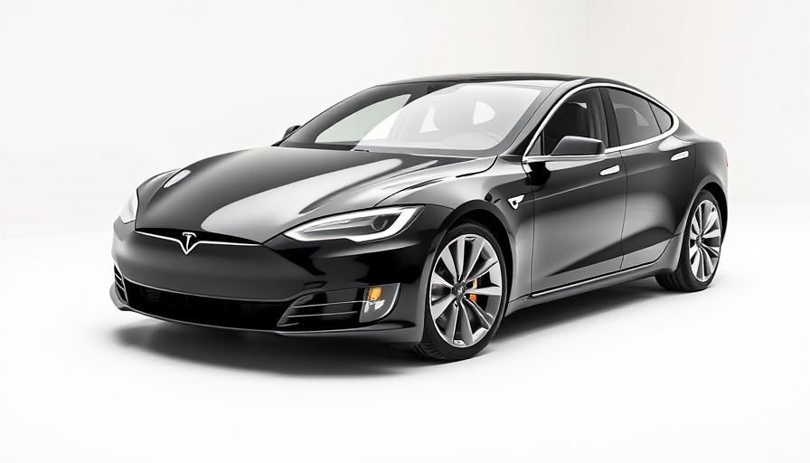 Sleek black 2025 Tesla Model S in studio setting