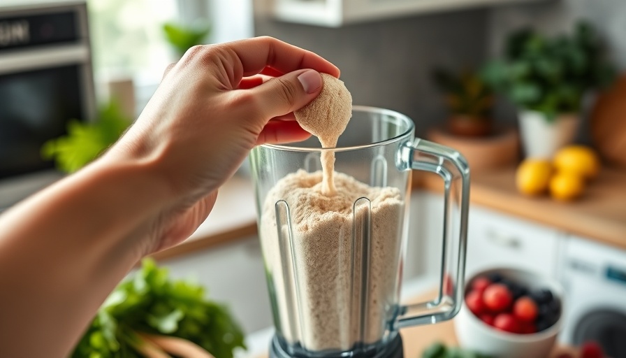 Extra protein and fiber smoothie hack with greens and berries in a blender.