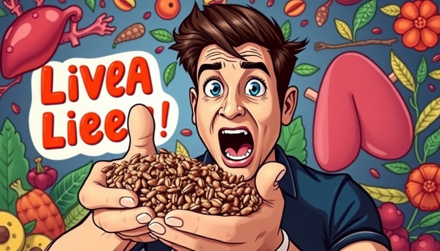Man with chia seeds promotes liver health - how to live a healthy lifestyle.