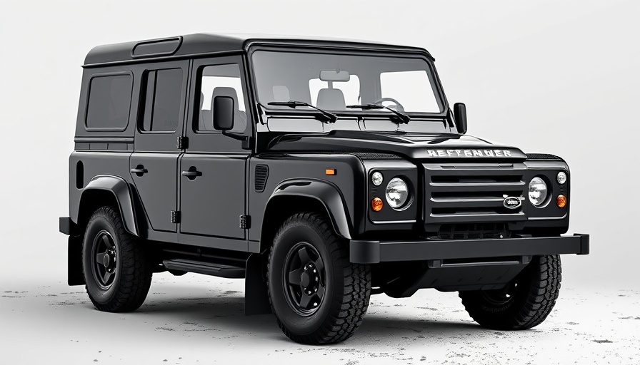 Land Rover Defender OCTA Black Edition in sleek black on minimal terrain.