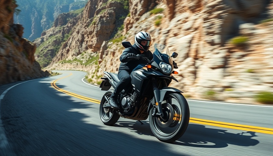 Yamaha Ténéré 700 adventure bike on a mountain curve.