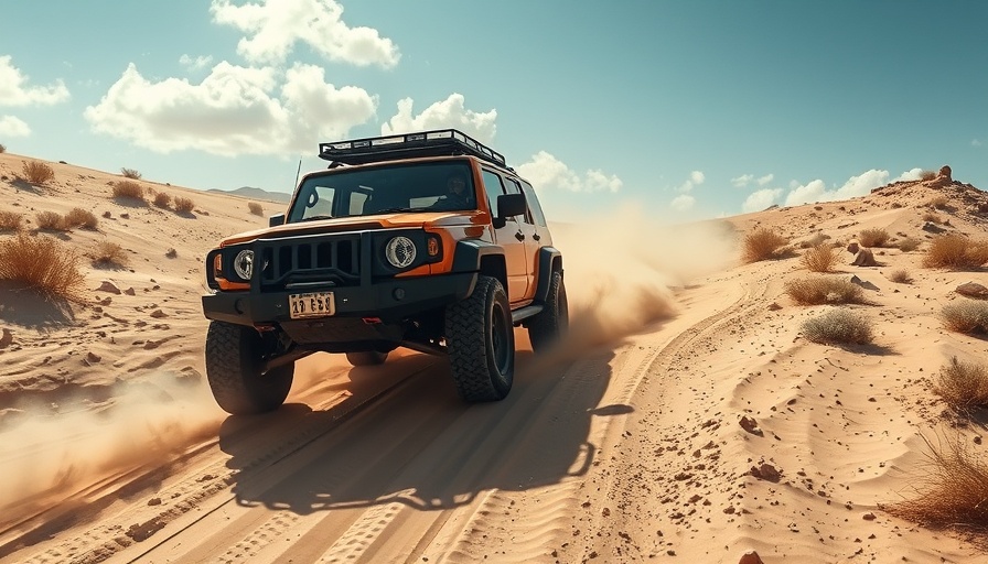 Powerful SUV driving on sandy terrain, best cars 2024.