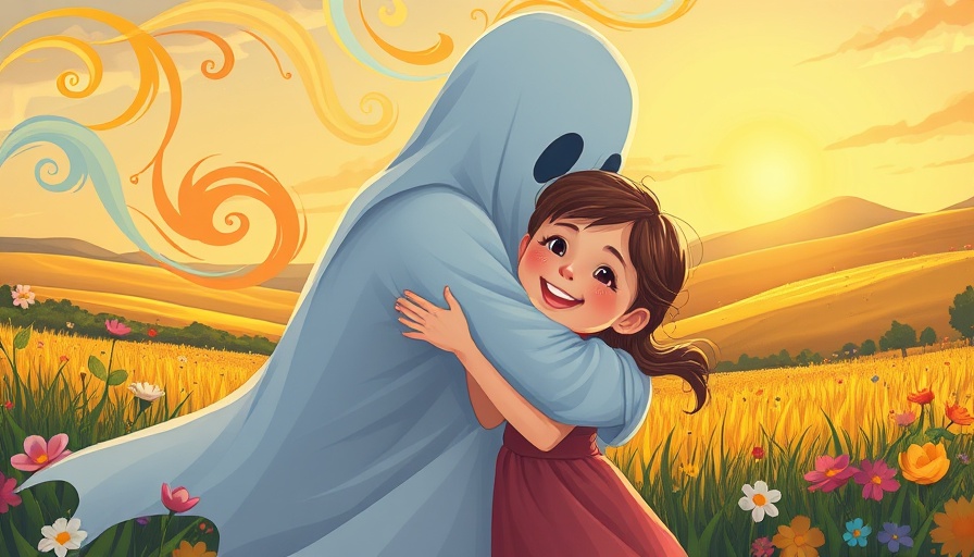 Heartwarming transracial adoption story illustration with vibrant colors.