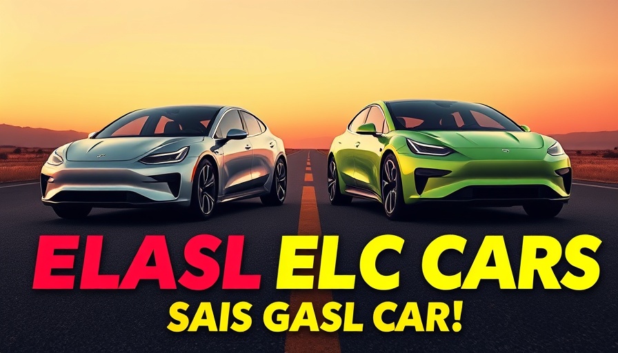 Modern EVs resembling gas cars with bold text.