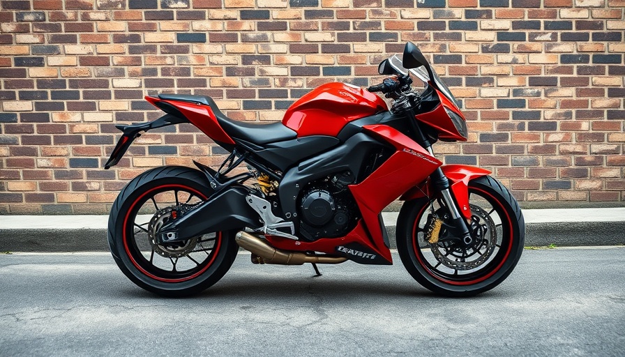 Sleek red motorcycle parked, suitable for balanced cruisers for riders.