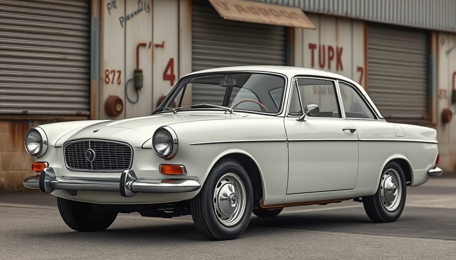 Vintage NSU Prinz 1000 parked in an industrial setting