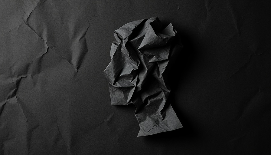 Crumpled paper head symbolizing introspection in depression treatment context.
