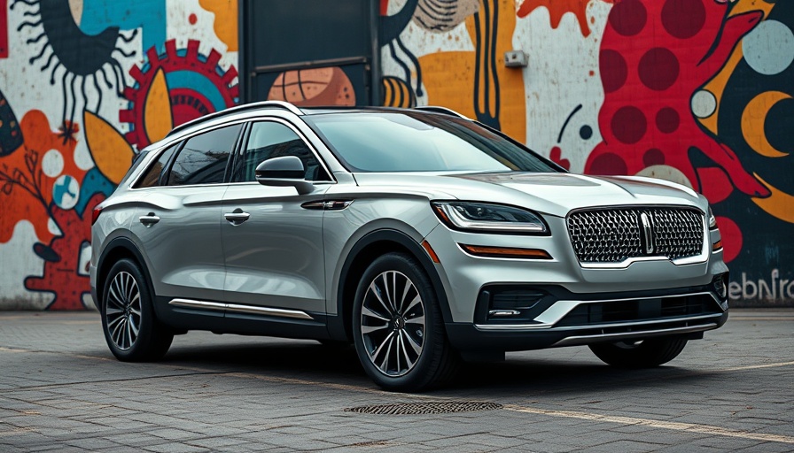 2025 Lincoln Nautilus Black Label in urban setting with abstract background.