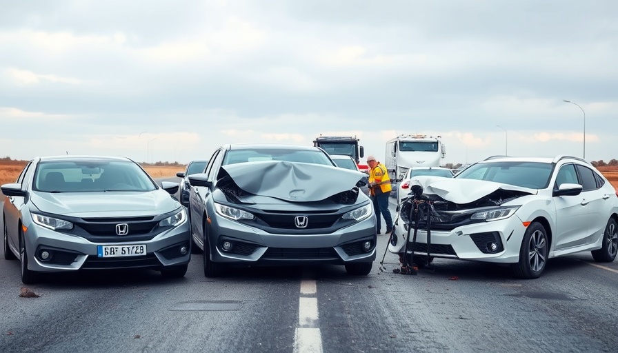 Highway collision involving cars with no insurance after car accident.