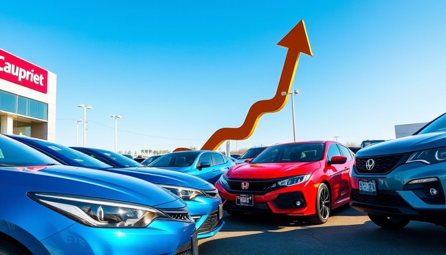 Automakers raising MSRPs this summer depicted with cars and upward arrow.