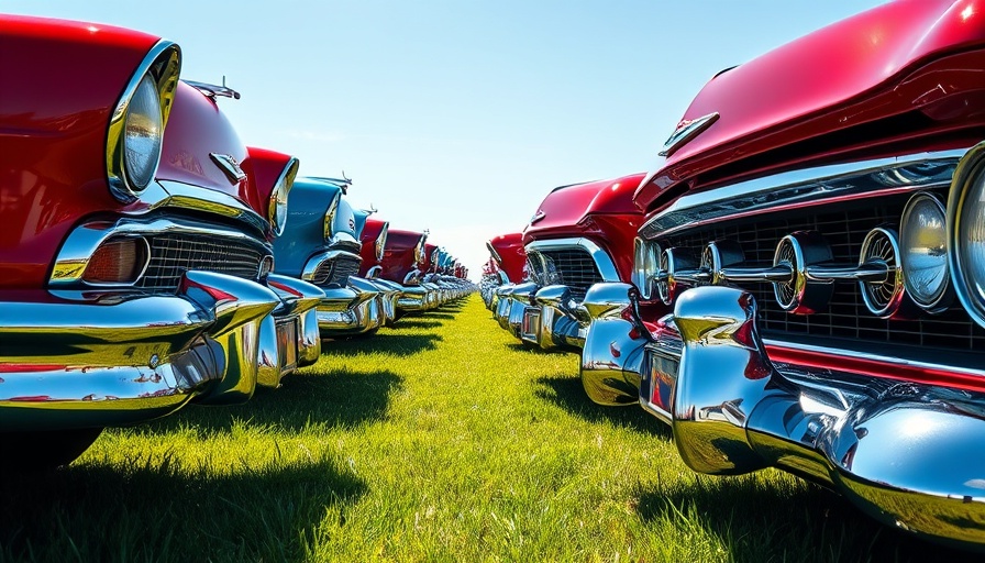 Classic cars lineup at Monterey Car Week 2025 event.