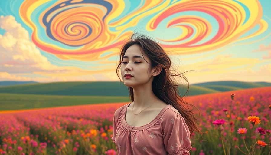 Young woman practicing self-care for burnout by painting in nature.