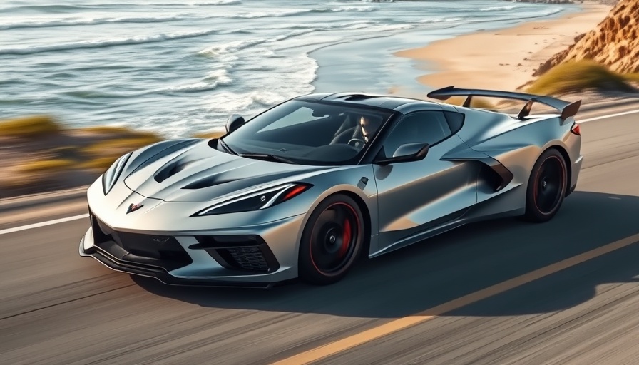 2026 Chevy Corvette ZR1X cruising on a scenic coastal road.