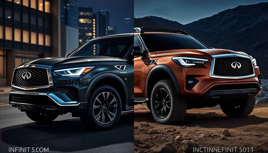 INFINITI QX80 SUVs in urban and off-road environments.