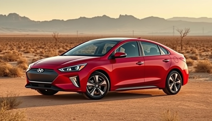 2025 Hyundai Ioniq 6 parked in desert landscape with mountains.