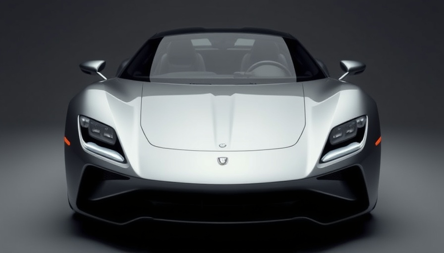 Sleek luxury car with dark finish and dramatic lighting.