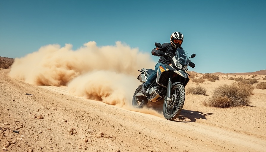 Rider on best adventure motorcycle 2024 tackling a dusty trail.