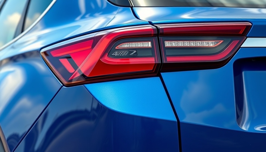 Sleek blue SUV tail light in natural lighting