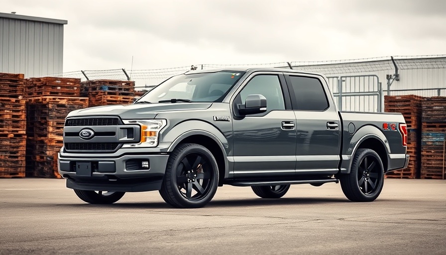 Best F-150 Mods 2025: Sleek Ford F-150 in industrial setting