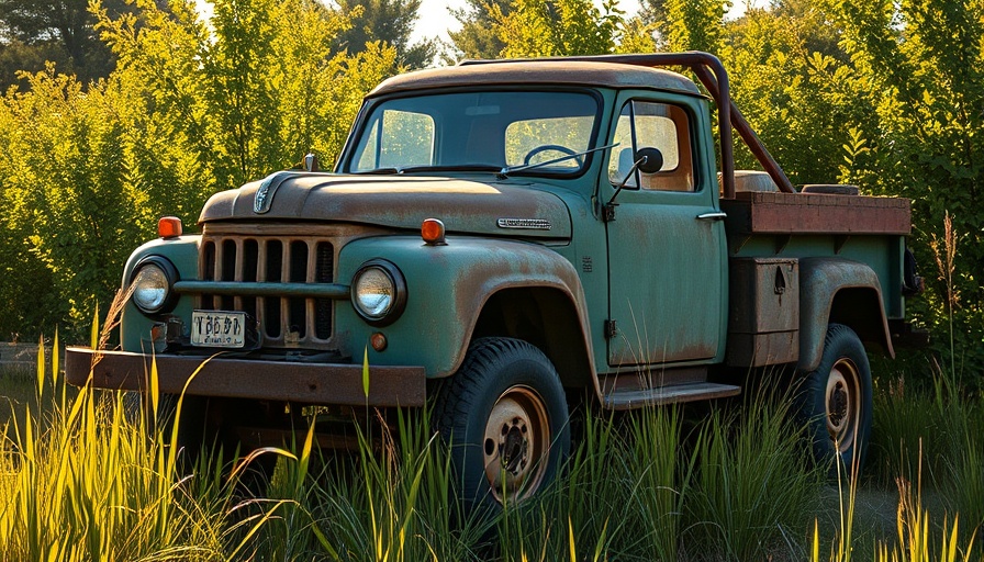 Turn a 4x4 salvage into an off-road beast: vintage truck in field.