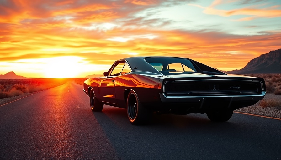 Classic Dodge Charger at sunset on open road; what gas does a Dodge Charger take.