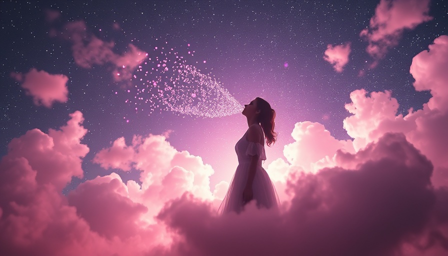 Silhouette of person releasing particles into a starry sky, self-care routine inspiration.