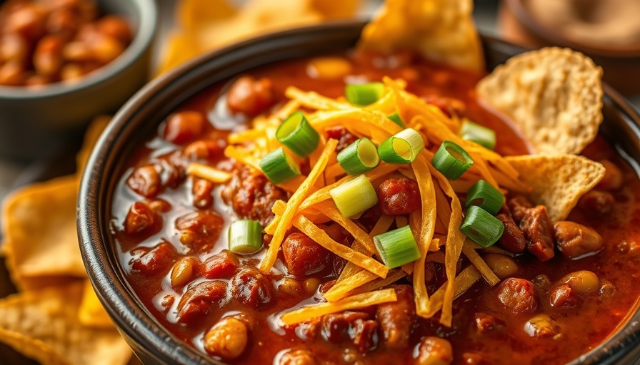Delicious high protein snacks with chili and toppings.