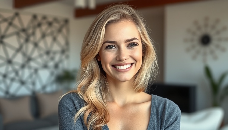 Relaxed blonde woman posing indoors, showcasing wellness influencers impact.