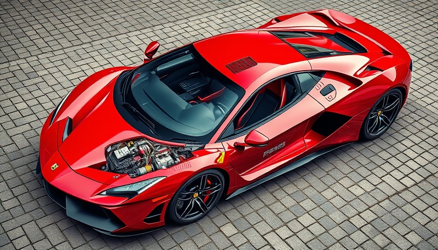 Detailed cutaway of daily supercar showcasing interior and engine.