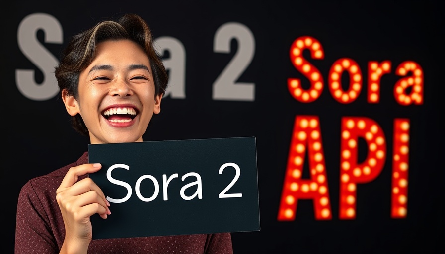 Joyful person with red clown nose holding a sign, Sora 2 API.