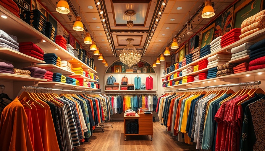 Colorful clothing store setup, showing how to sell on Facebook Marketplace.