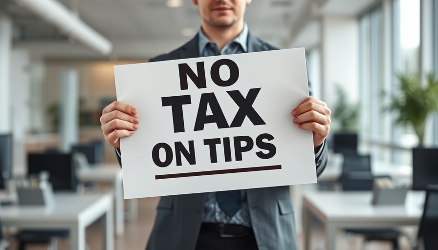 No-Tax-On-Tips Deduction sign in modern office setting.