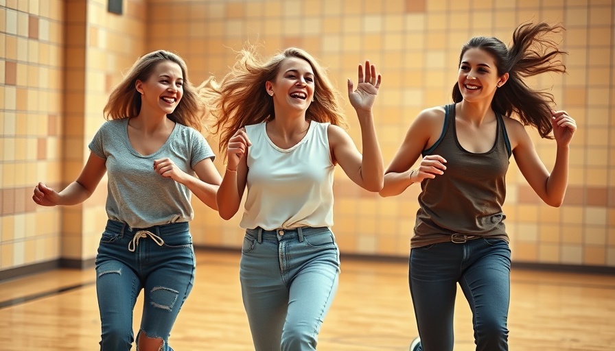 Joyful young women in gym supporting mental health