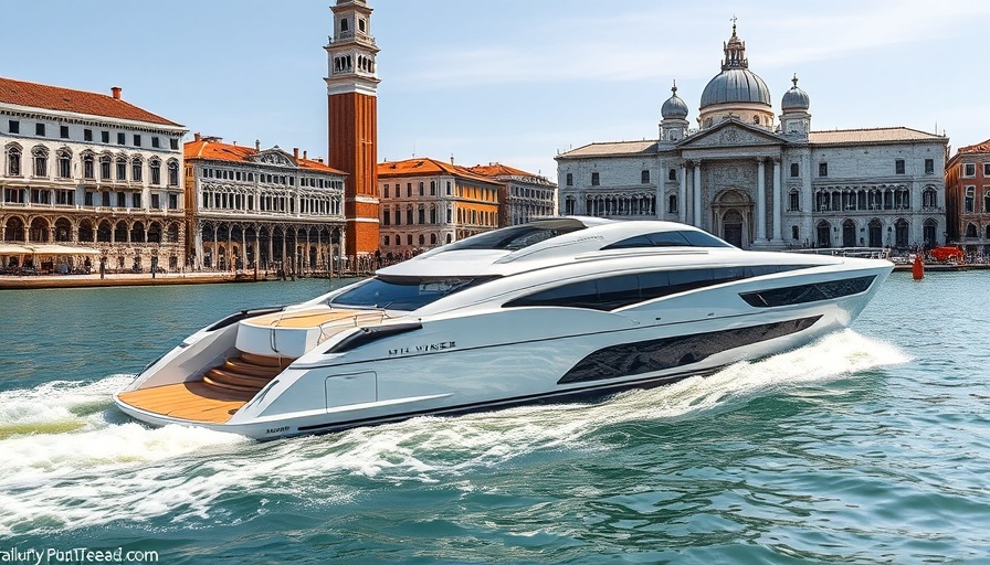 Luxury yacht in Venetian waters with historic backdrop