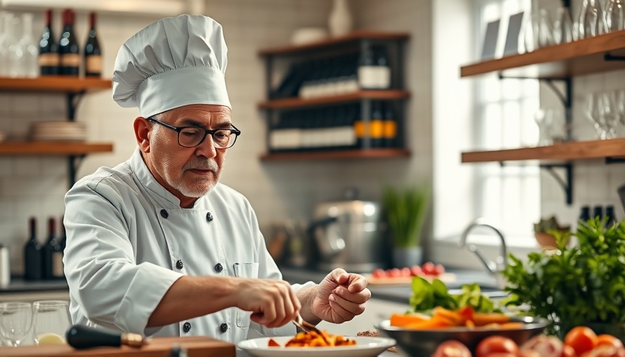 Chef crafting a Michelin-star dining experience in a cozy kitchen