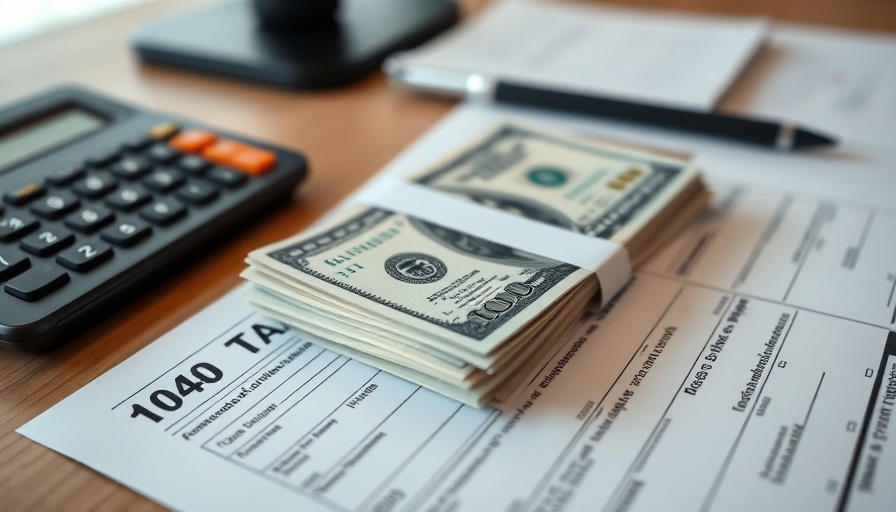Stack of dollar bills and tax form for average tax refund 2024 analysis.