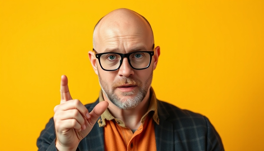Media theorist expressing a point with bold yellow background.