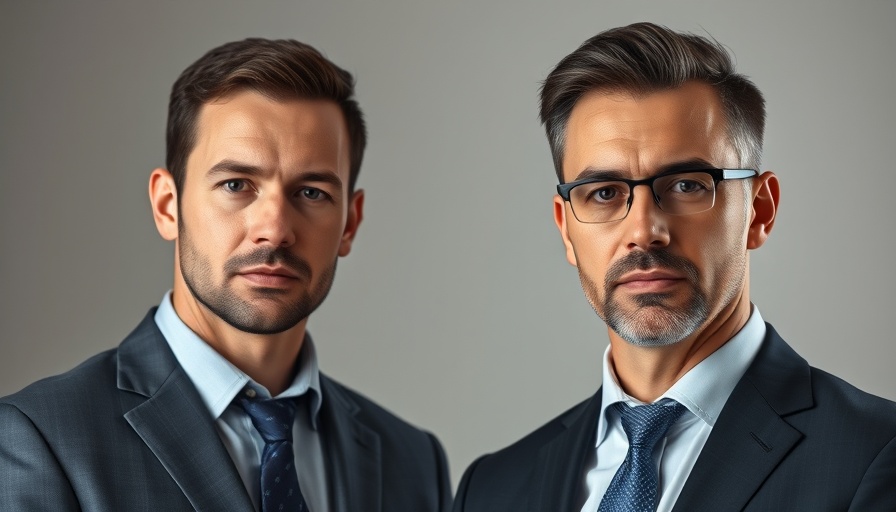 Two professional men, serious expressions, VeeFriends Animation for Entrepreneurs context.