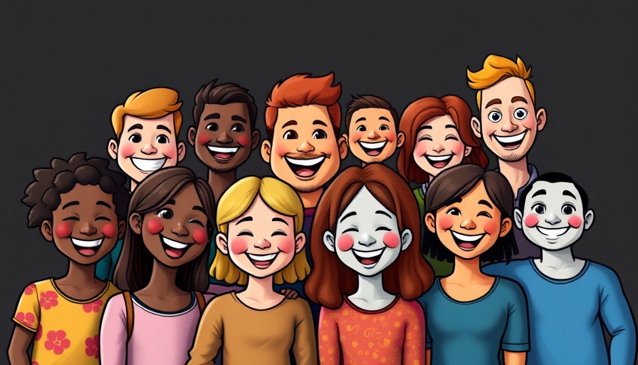 Group of diverse cartoon people symbolizing social media success for brands.