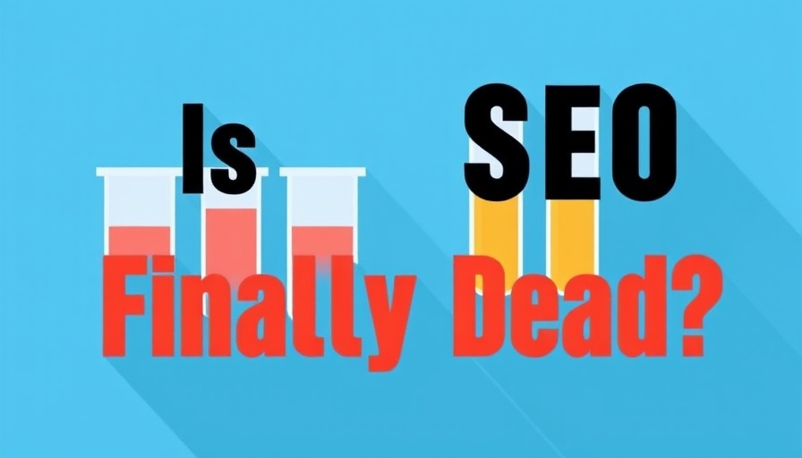 Modern SEO concept graphic with test tubes and bold question.