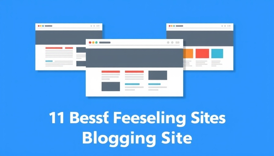 Graphic of best free blogging sites interfaces on blue background.