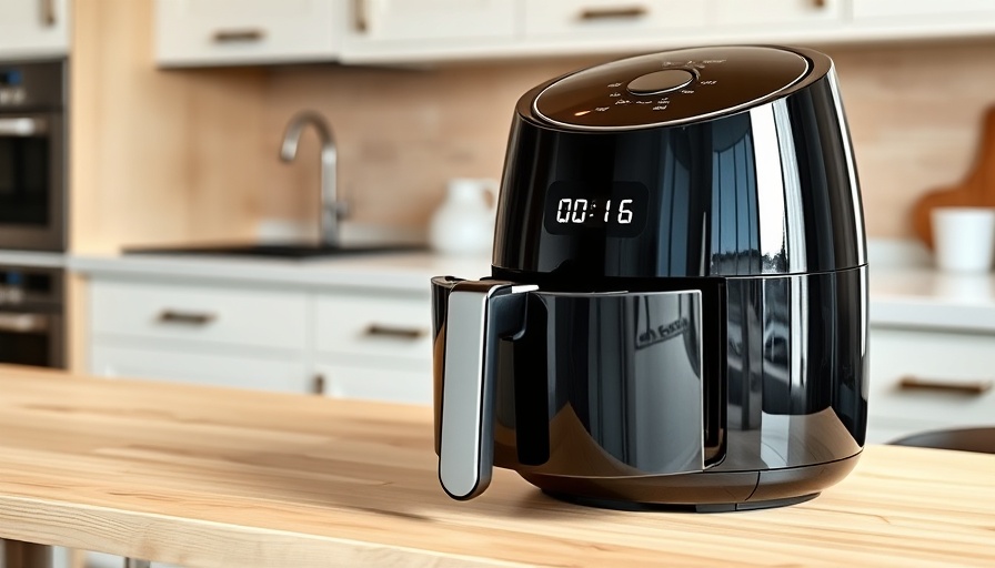 Modern air fryer in kitchen - kitchen appliance deals during Amazon's Big Spring Sale.