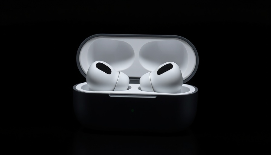 AirPods Pro in charging case, minimalistic black background.
