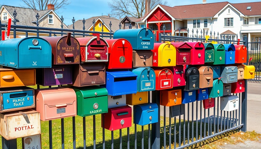Collection of diverse mailboxes on a fence, highlighting email marketing outreach.