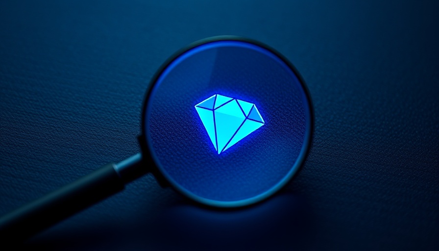 Magnifying glass reveals a diamond on blue background, symbolizing Quality of Earnings Analysis