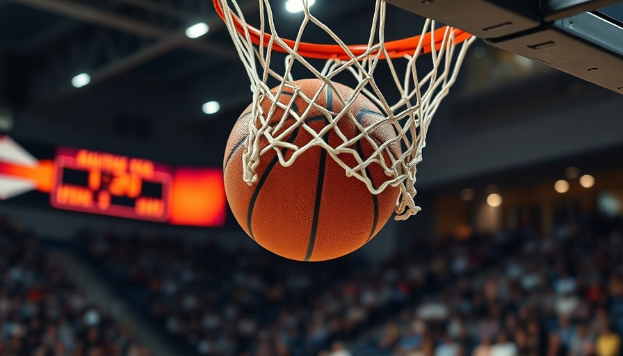 Basketball swishing through net in vibrant, dynamic shot.