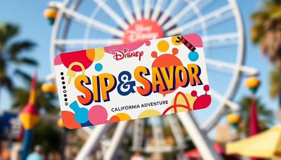 Sip and Savor Pass Disney California Adventure in colorful design.